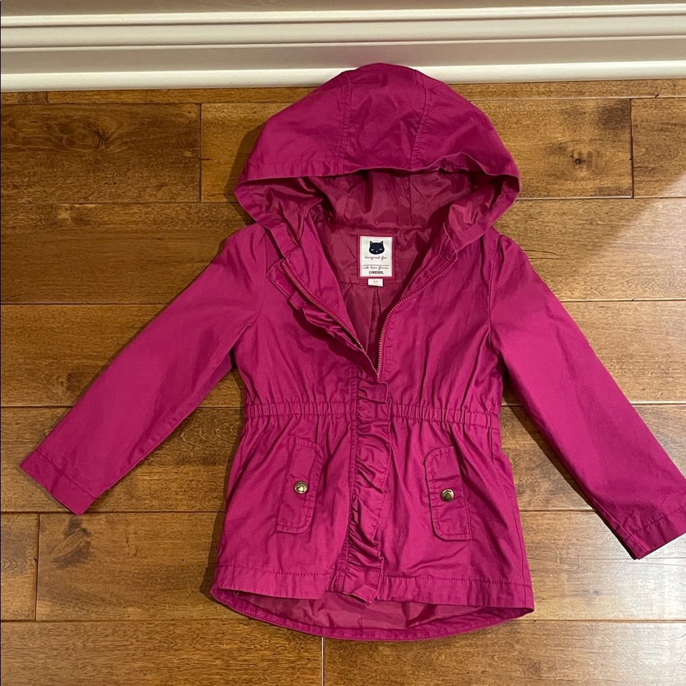 Girls' Fuchsia Hooded Spring Jacket